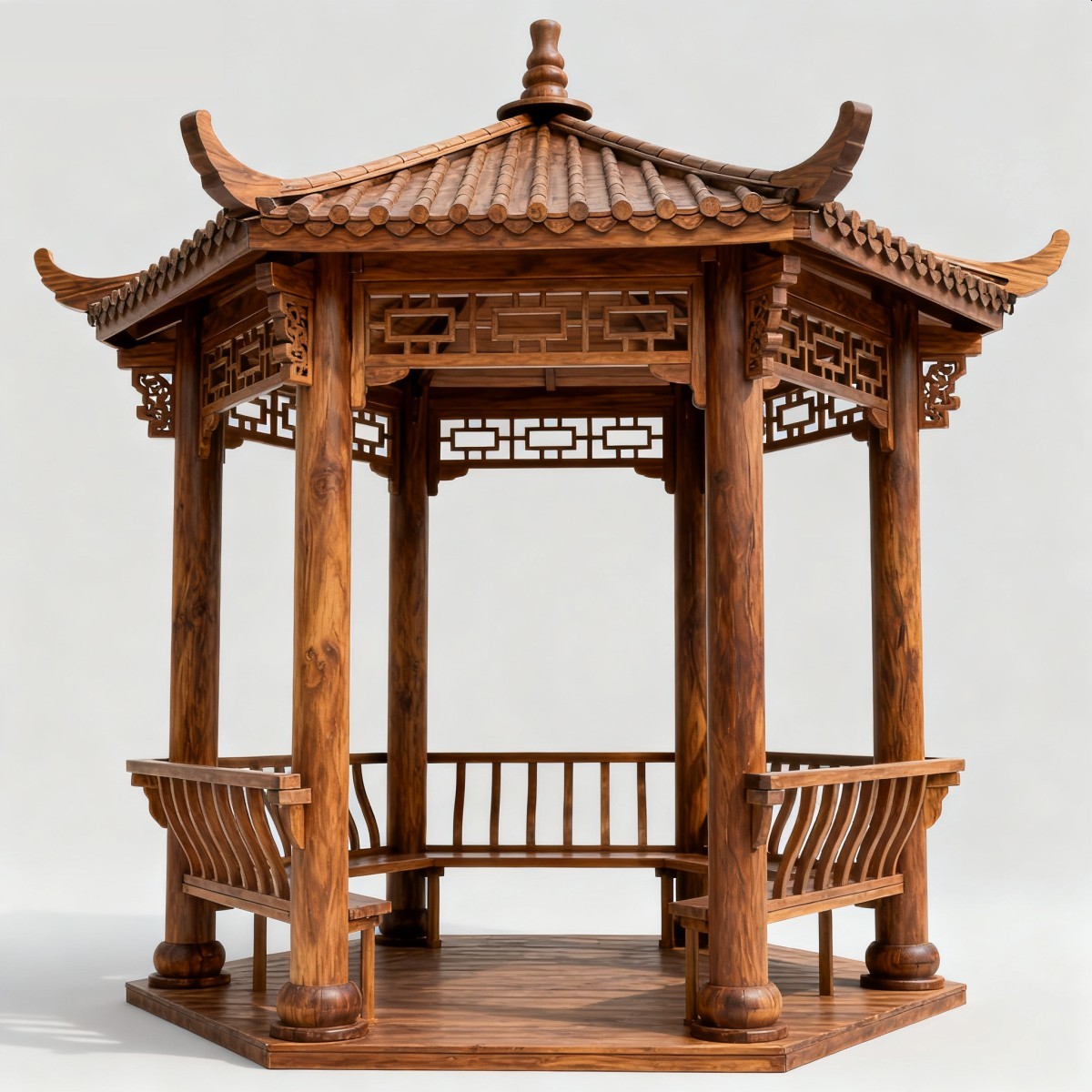 贵州中式风格防腐木凉亭,实木凉亭,木亭